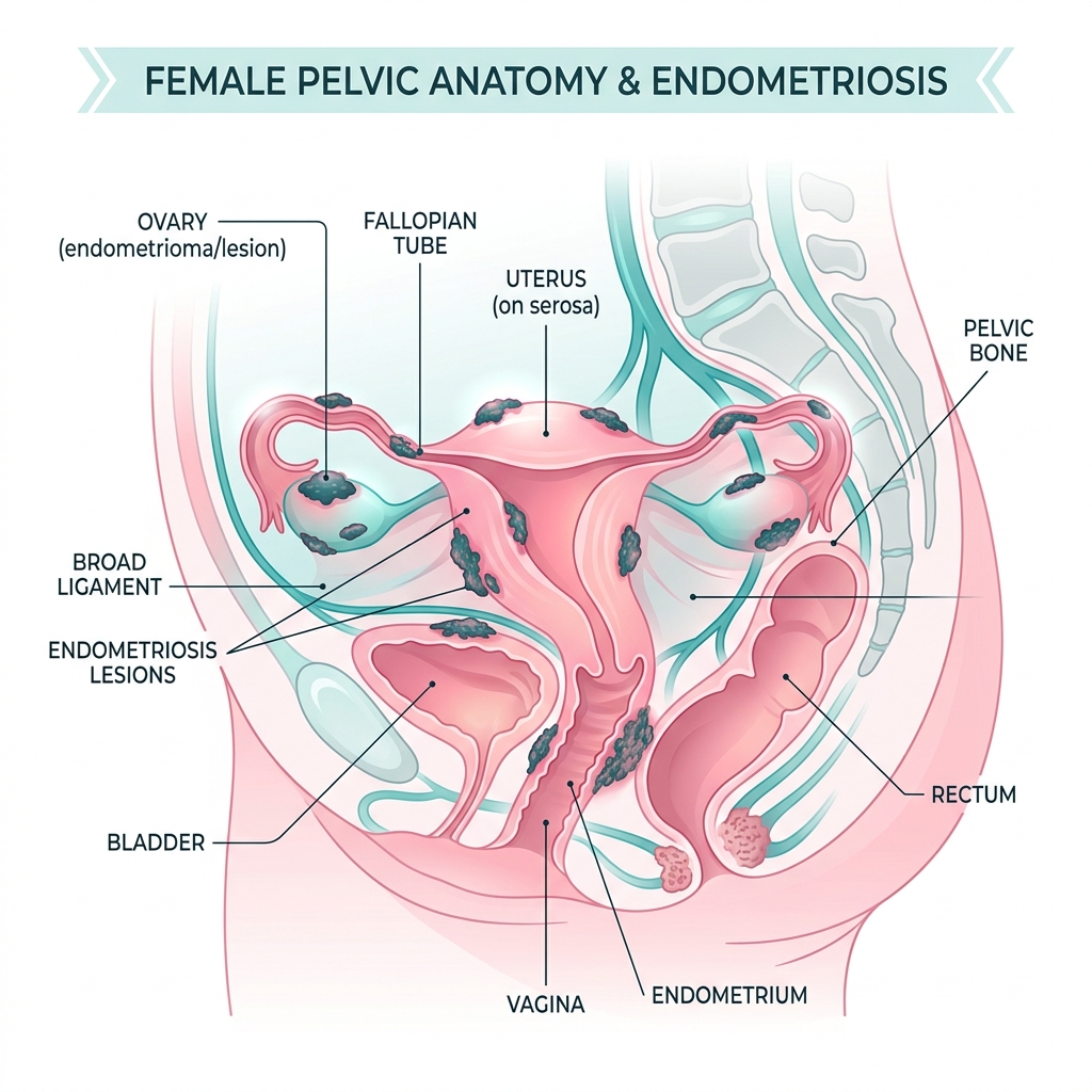 Endometriosis Medical Illustration