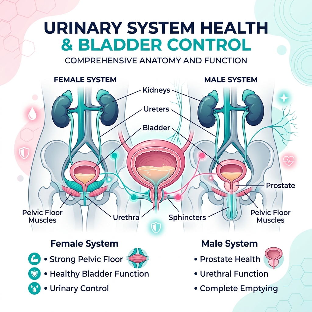 Urine Incontinence Medical Illustration